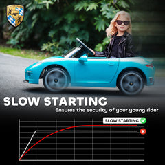 AIYAPLAY Kids Electric Car, 12V Licensed RUF GT Ride on Car with Suspension, Remote Control, Music, for 3-5 Years, Blue