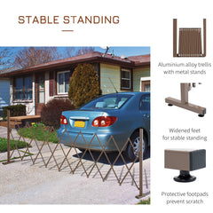 Fynco - Set of 2 Expanding Garden Fencc, Aluminium Freestanding Foldable Picket Fence, 300cmx103.5 cm, Dark Brown