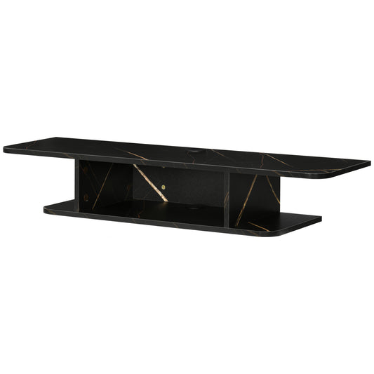 Floating TV Unit Stand for TVs up to 40", Wall Mounted Media Console with Storage Shelf, Entertainment Center, Black