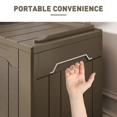 107 L Plastic Storage Chest with Lid - Dark Brown