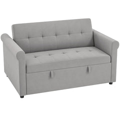 Fynco - Two-Seater Velvet-Feel Sofa Bed - Grey