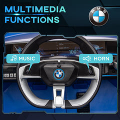BMW i4 Licensed 12V Kids Electric Ride-On Car, Blue