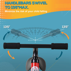 11 Inch Kids Balance Bike Training Pedal Bicycle W/ Removable Stabilizers EVA Tyres Adjustable Seat Height 2 to 5 Years Gift for Boys Girls Red
