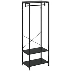 Hallway Coat Rack and Shoe Bench Tree - Black