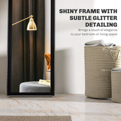 Glitter Frame Full-Length Mirror - Black