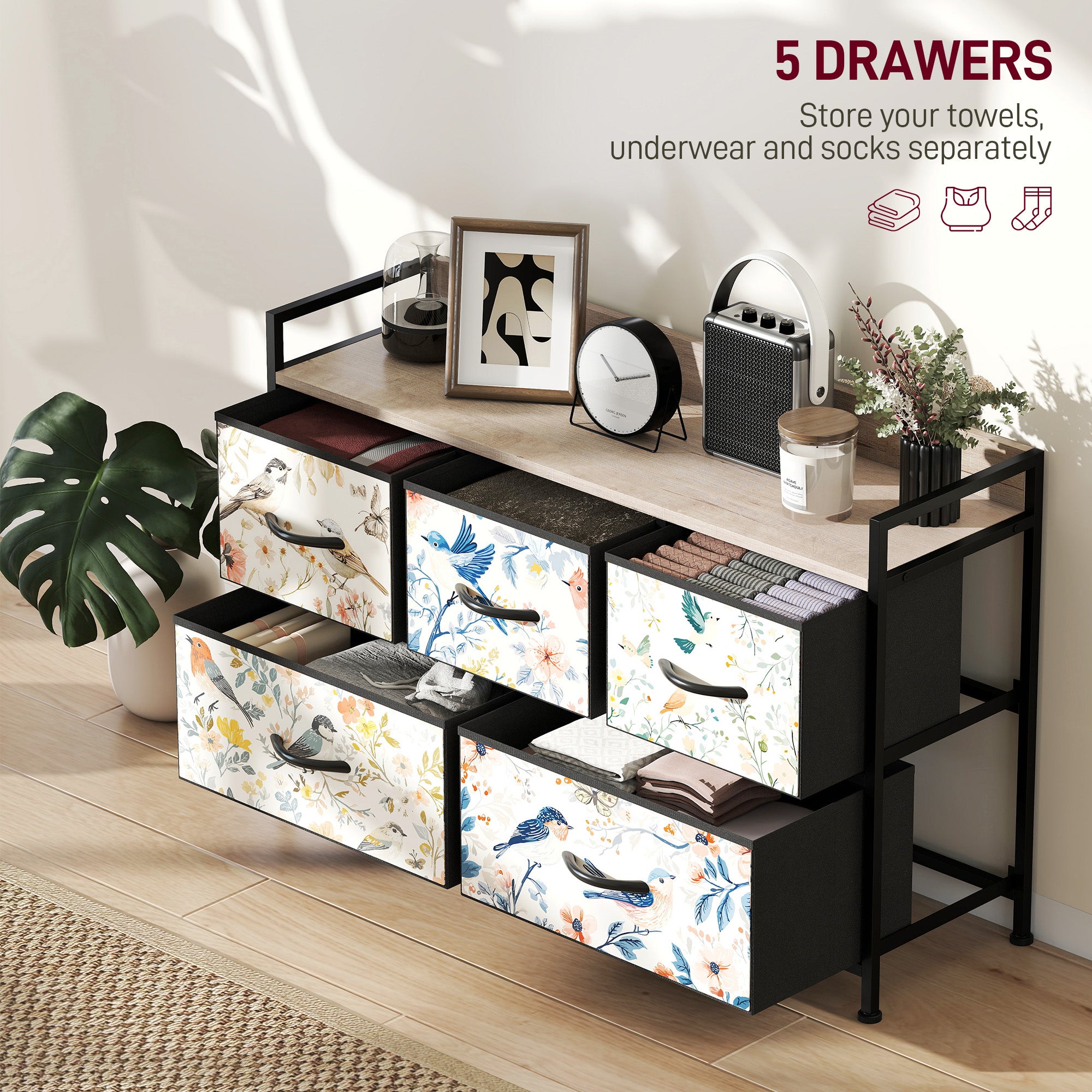 5-Drawer Chest of Drawers - White