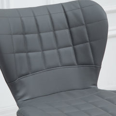 Bar Stools Set of 2 Adjustable Height Swivel Bar Chairs in PU Leather with Backrest & Footrest, Grey