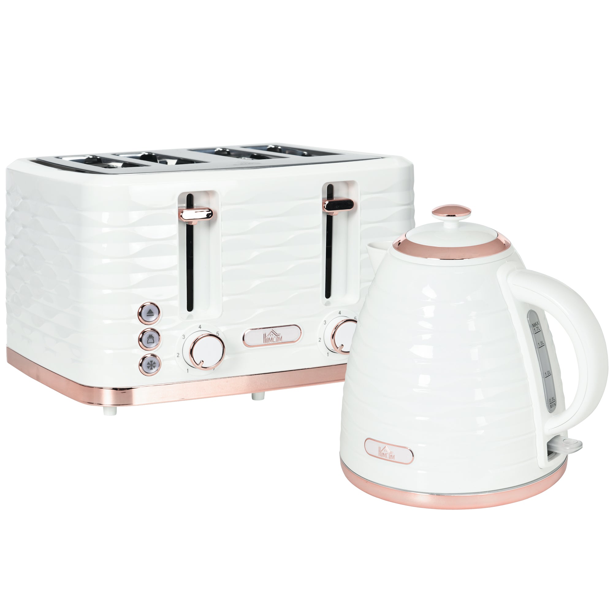 Four-Slice Rippled Toaster - White