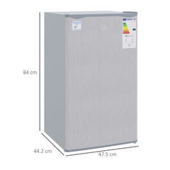 91 Litre Freestanding Under Counter Fridge Freezer, Small Fridge with Chiller Box, Adjustable Thermostat, 47.5cm Wide, Grey