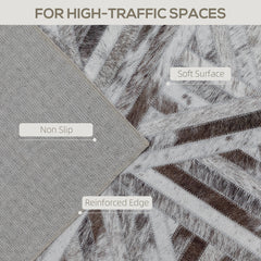 Fynco - Modern Area Rug, Triangle Pattern Non-Slip Washable Rug, Chenille Floor Carpet for Living Room, Bedroom, Dining Room, Home Office, 290 x 200 cm, Brown