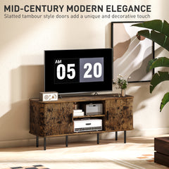 TV Stand Cabinet for TVs up to 55 Inches, TV Unit with Storage Shelves and Cupboard for Living Room, Rustic Brown