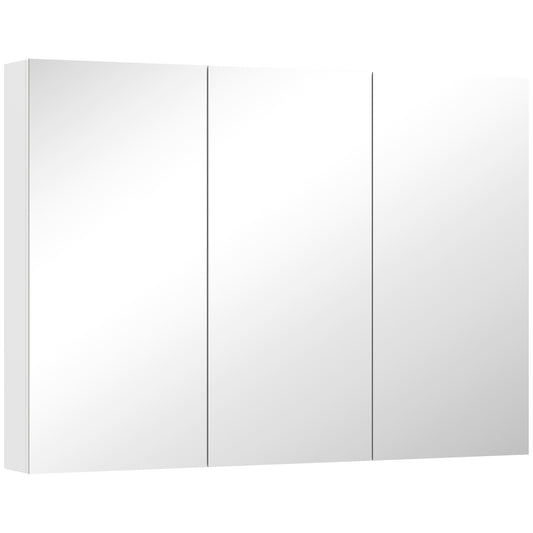 Fynco - Three-Mirror Bathroom Storage Cabinet - White