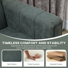 Three-Seater Relaxed Modern Sofa - Grey