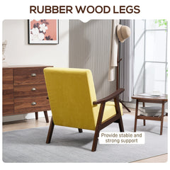 Nordic Accent Chair, Upholstered Velvet Armchair with Solid Wood Frame and Soft Thick Padded for Living Room, Bedroom, Champagne