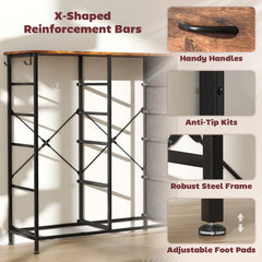 Chest of Ten Fabric Drawers - Rustic Brown