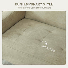 Two-Seater Velvet-Feel Sofa - Beige