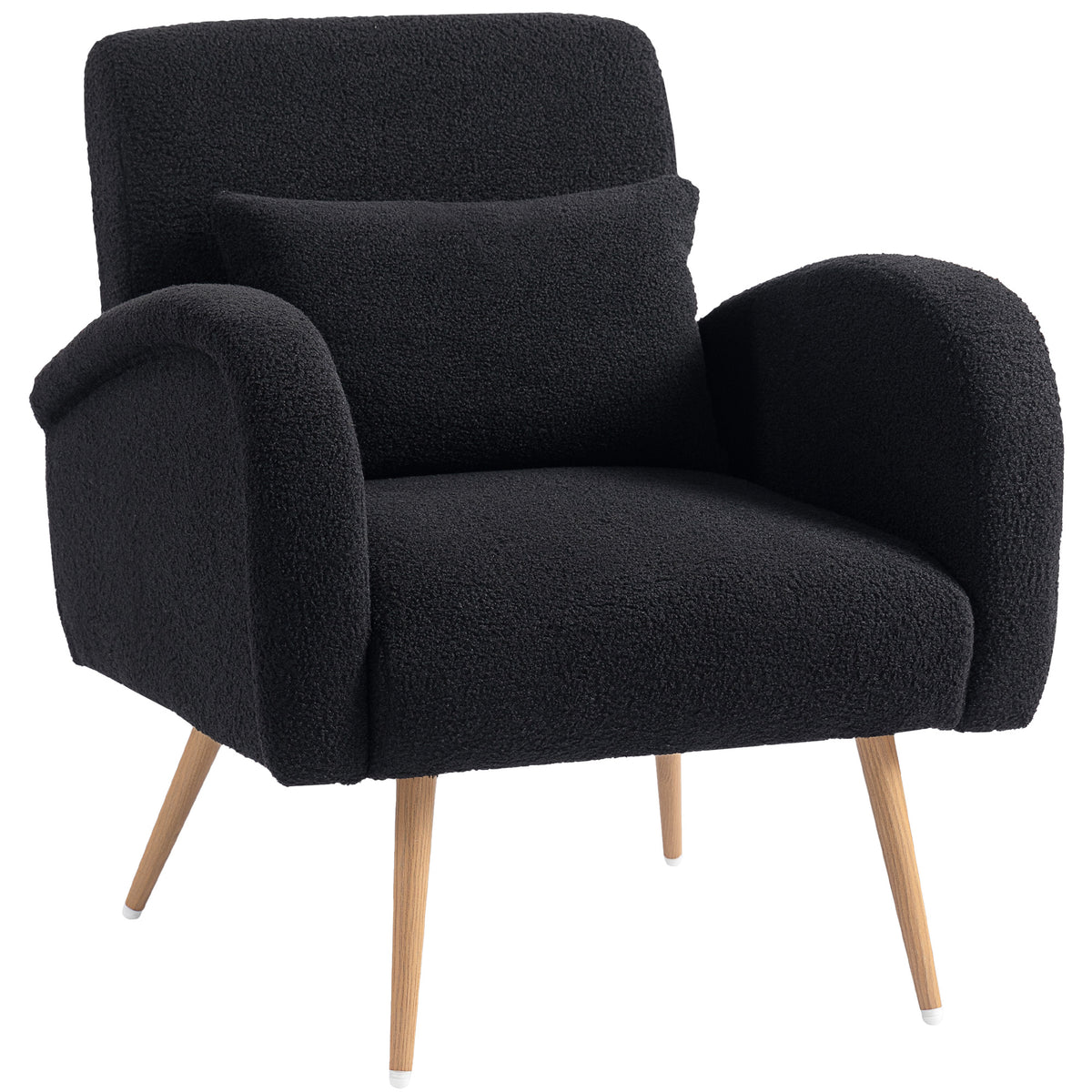 Fynco - Teddy Fleece Accent Chair - Black