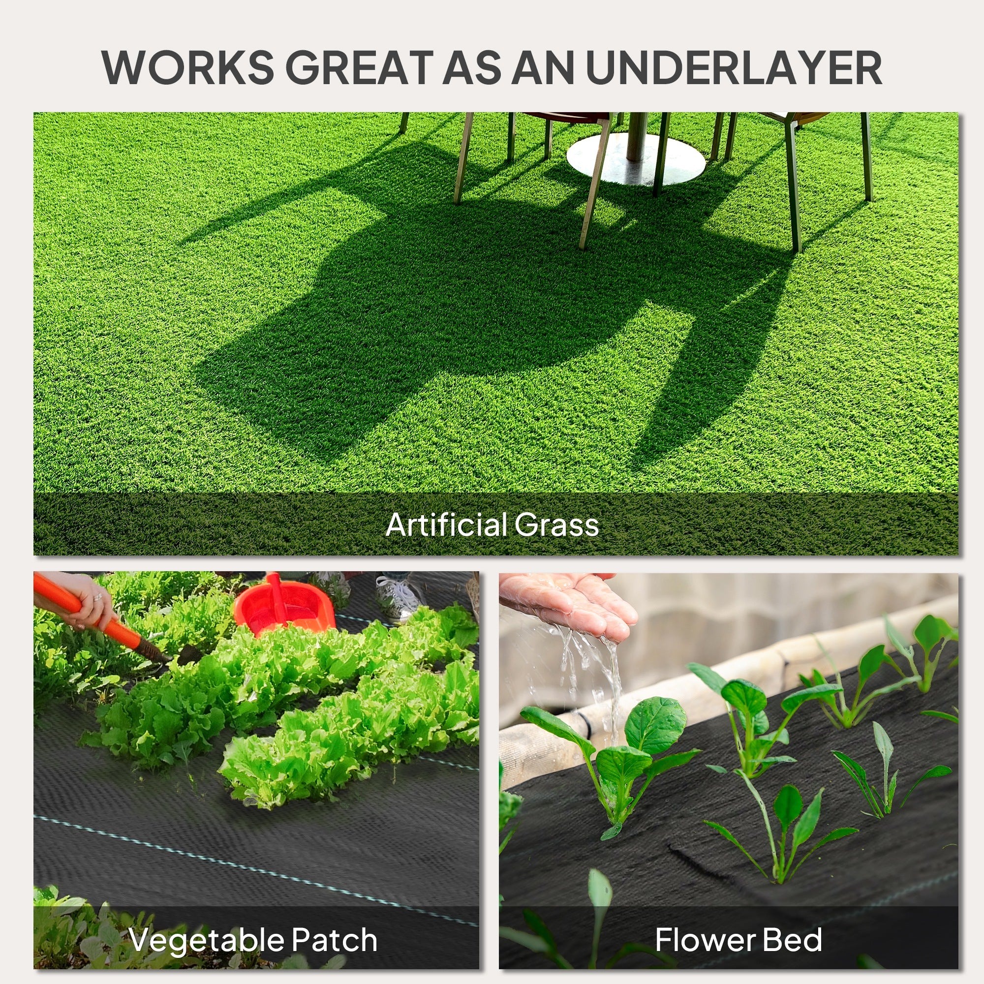 2m x 90m Weed Control Membrane, Heavy Duty Weed Control Barrier Fabric, 90gsm Ground Cover for Patios, Garden, Flower beds, Landscaping