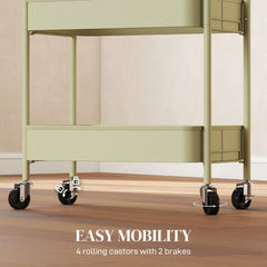 Three-Tier Steel Storage Trolley - Green
