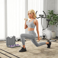 10KG Dumbbells Set with Carry Case, Hand Weights for Women and Men Home Gym Weight Lifting Training, Pink, Purple, Grey, Brown