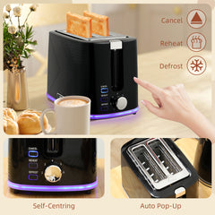 Fynco - Modern Kettle and Toaster Set - Black