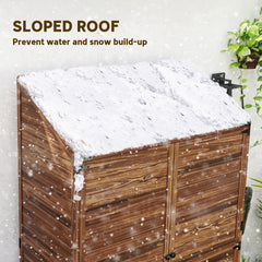 103.5 x 59 cm Wooden Garden Shed - Brown