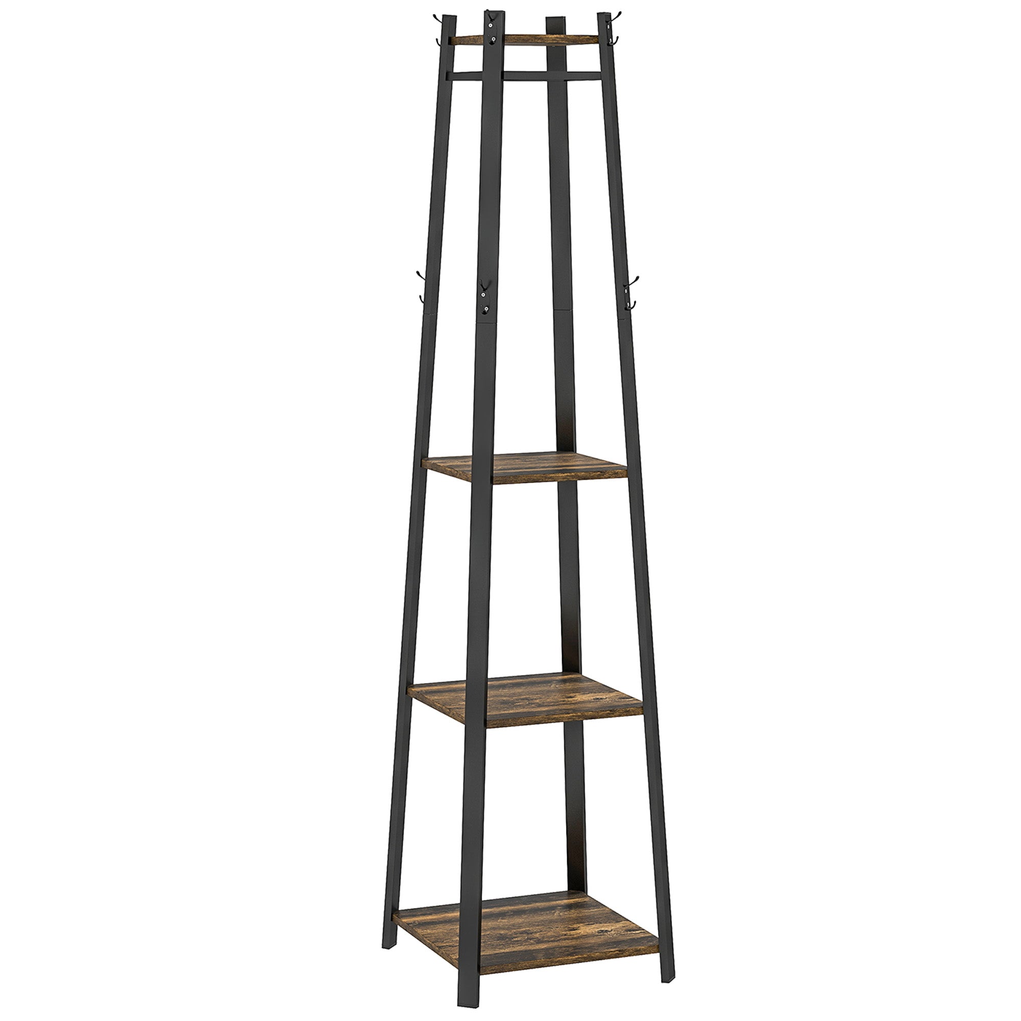 Compact Freestanding Coat Rack - Black/Brown