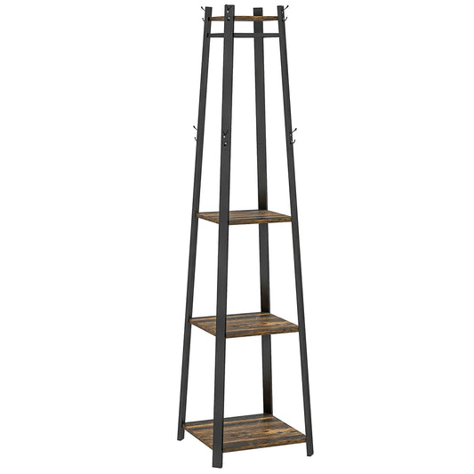 Compact Freestanding Coat Rack - Black/Brown