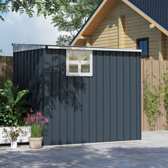 Fynco - 4 x 6ft Garden Metal Shed, Outdoor Storage Shed with Window, 2 Vents and Lockable Door for Garden, Patio, Dark Grey