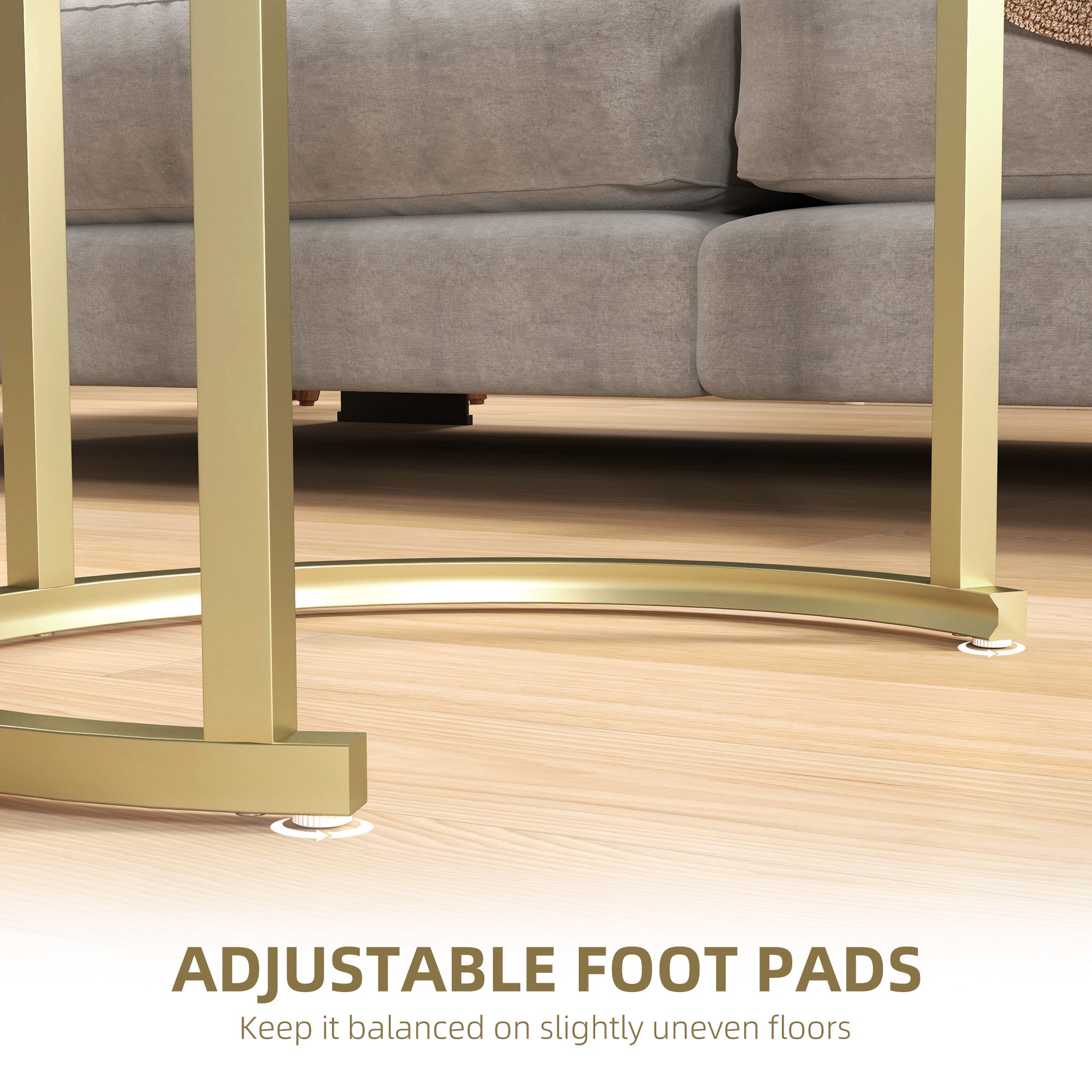 Marble-Effect Nest of Tables - Gold Tone/White