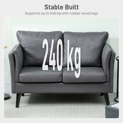 Fynco - Two-Seater Leathaire Sofa - Grey