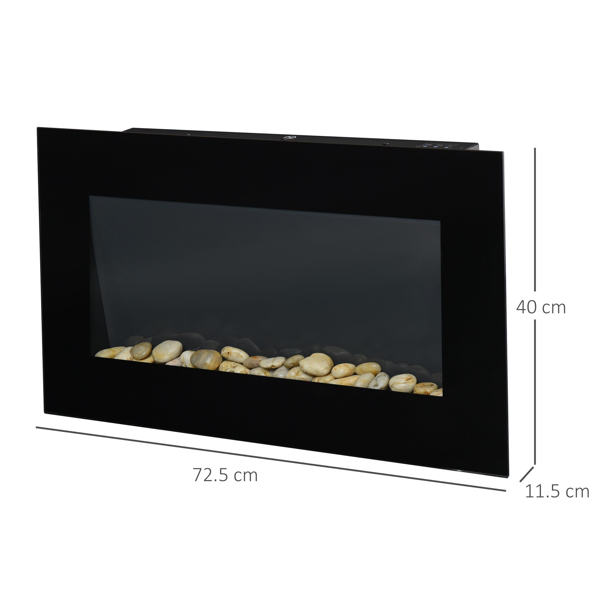 Fynco - 1000W/2000W Electric Wall Fireplace w/ LED Flame Effect Timer Remote Sleek Stylish Safe Home Heating 20-25㎡