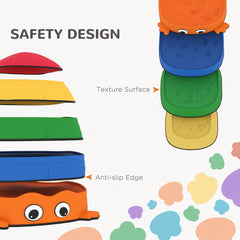 AIYAPLAY 5PCS Sensory Stepping Stones for Toddlers, Frog-Shaped Kids Stepping Stones Set with Anti-Slip Edging for Ages 2-8
