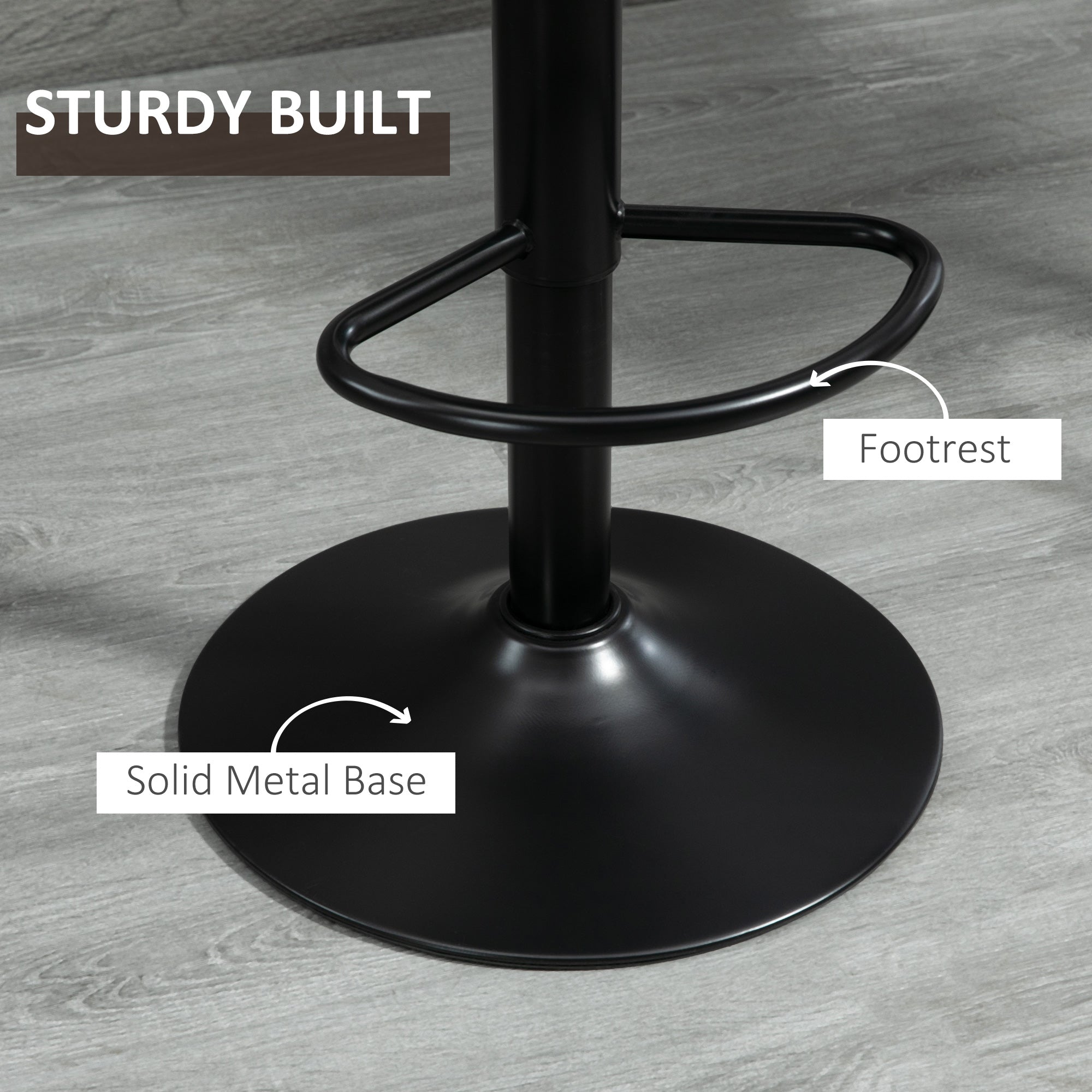 Bar Stools Set of 2, Swivel Counter Height Barstools with Back, Adjustable Bar Chairs, Breakfast Dining Stools for Kitchen Island Counter with Adjustable Steel Footrest & Base, Brown