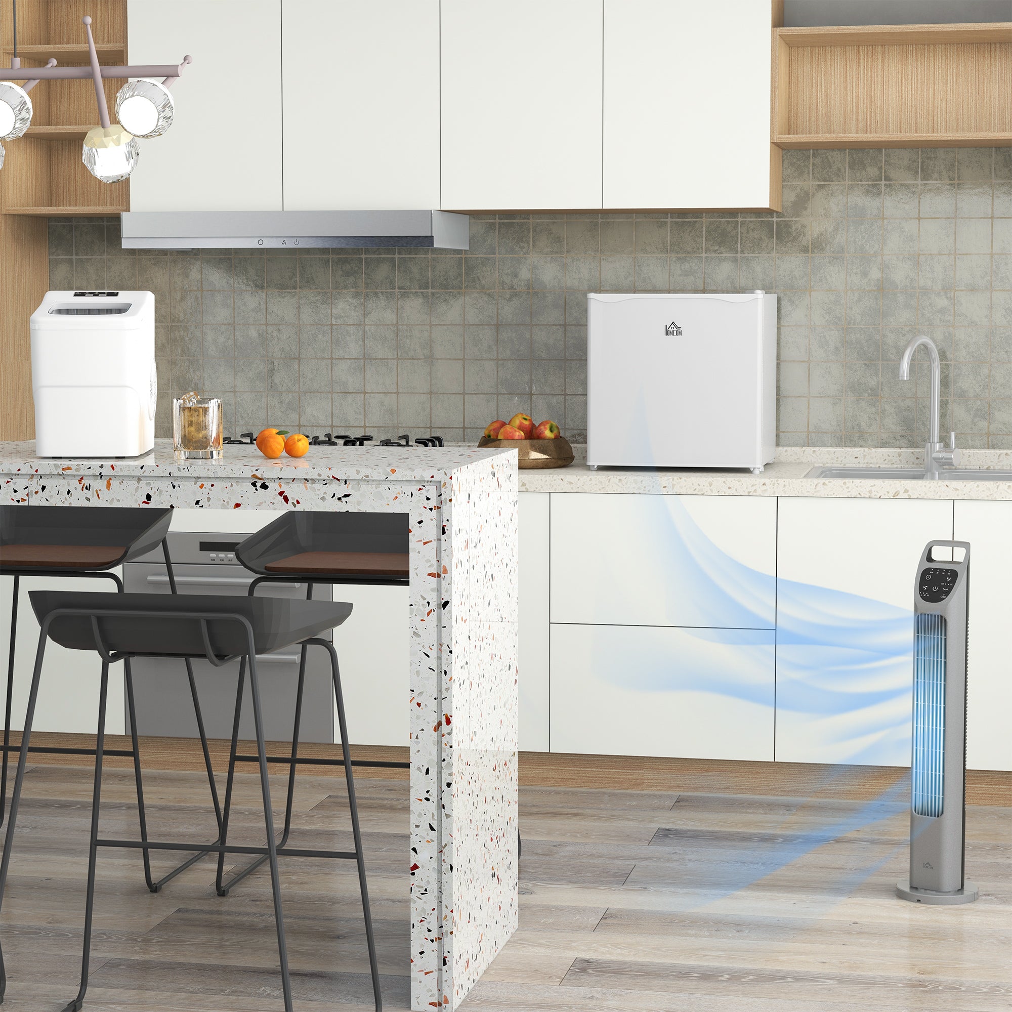 12kg Countertop Ice Cube Machine, with Scoop - White