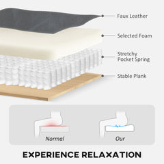 Fynco - Wingback Accent Chair Tufted Chesterfield-style Armchair with Nail Head Trim for Living Room Bedroom Grey