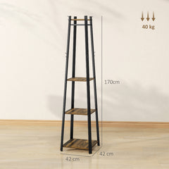 Compact Freestanding Coat Rack - Black/Brown