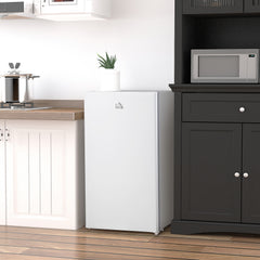 91 Litre Freestanding Under Counter Fridge Freezer, Small Fridge with Chiller Box, Adjustable Thermostat, 47.5cm Wide, White