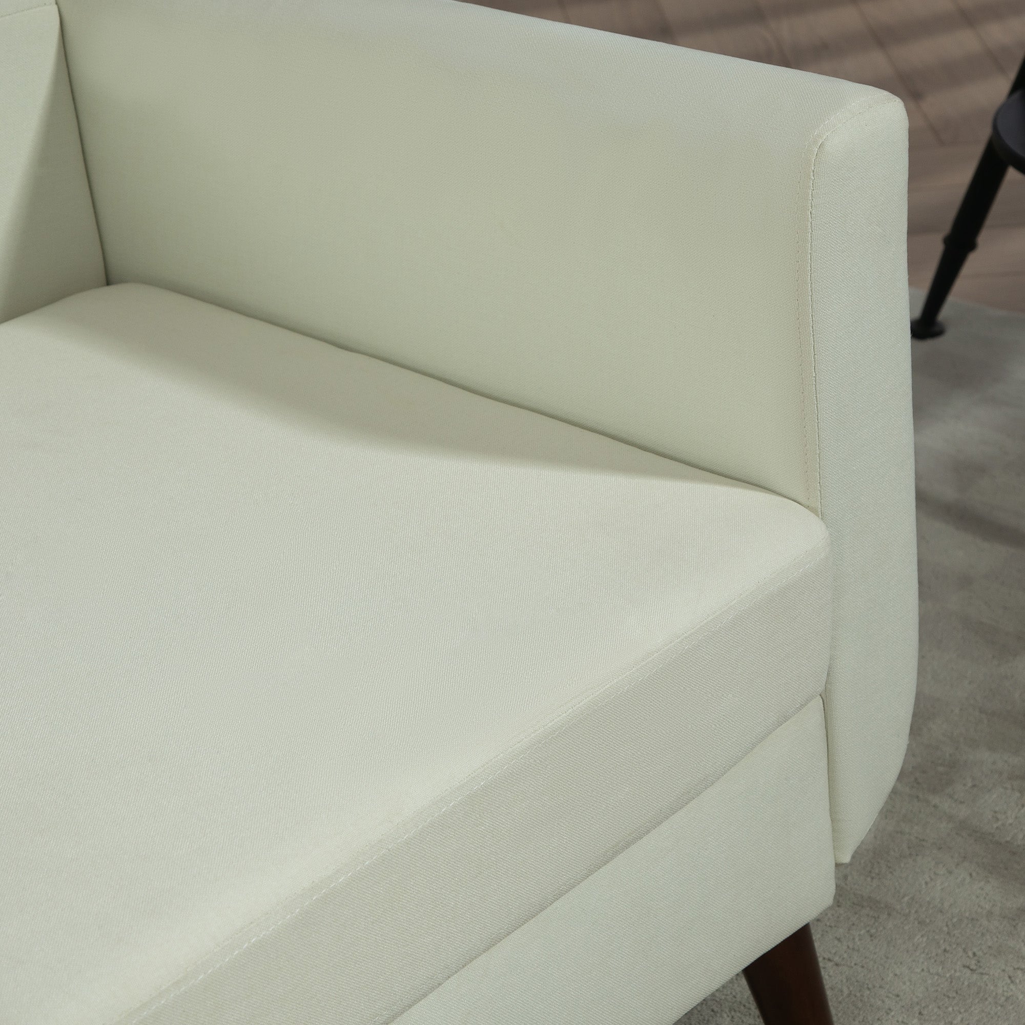 Two-Seater Linen-Look Sofa - Cream