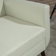 Two-Seater Linen-Look Sofa - Cream