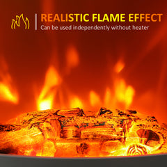 Fynco - Tempered Glass Casing Electric Fireplace, Freestanding Electric Fire with Realistic Flame Effect, Log Burner with Overheat Protection, 950w/ 1850W, White