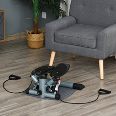 Mini Stepper Step Machine with Resistance Bands and Cushion Mat for Leg Arm Full Body Training Fitness Stair Stepper