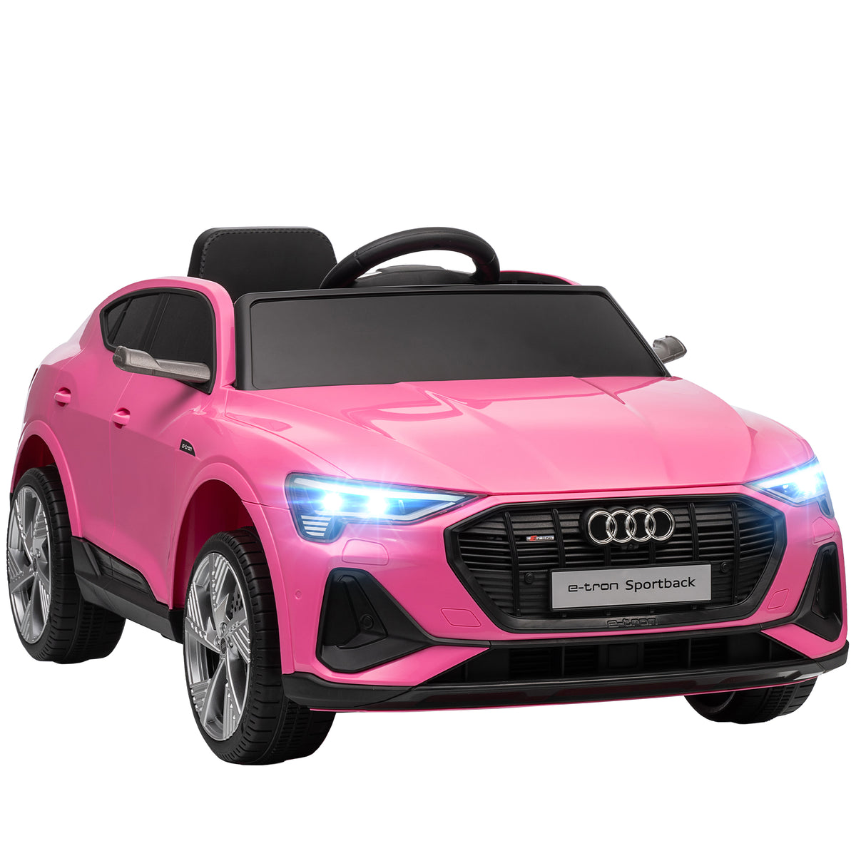 Fynco - 12V Kids Electric Ride on, Electric Car for Kids with Parental Remote, Music, Lights, Suspension Wheels, Pink