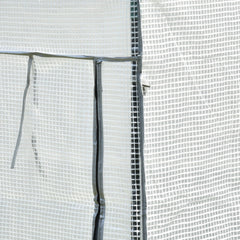 100 x 50 x 150cm Tomato Greenhouse with Roll-up Door, Mini Greenhouse with PE Cover, Outdoor Grow House Small Green House for Yard, Balcony, Garden, White