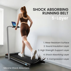 SPORTNOW Folding Walking Treadmill, Under Desk Walking Pad with Incline, Silver Tone