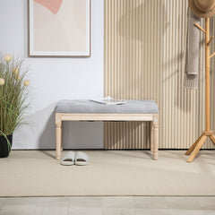 Vintage Wooden Bed End Bench - Light Grey