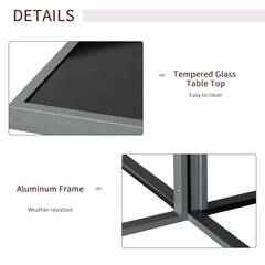 9PCs Patio Aluminium Dining Set, Space Saving Cube Set with 4 Chairs, 4 Ottoman, Cushions, 8 Seater Garden Furniture