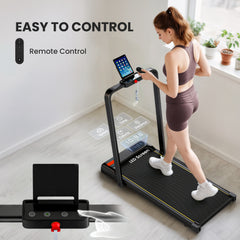 SPORTNOW Folding Walking Treadmill, Under Desk Walking Pad with Incline, Black