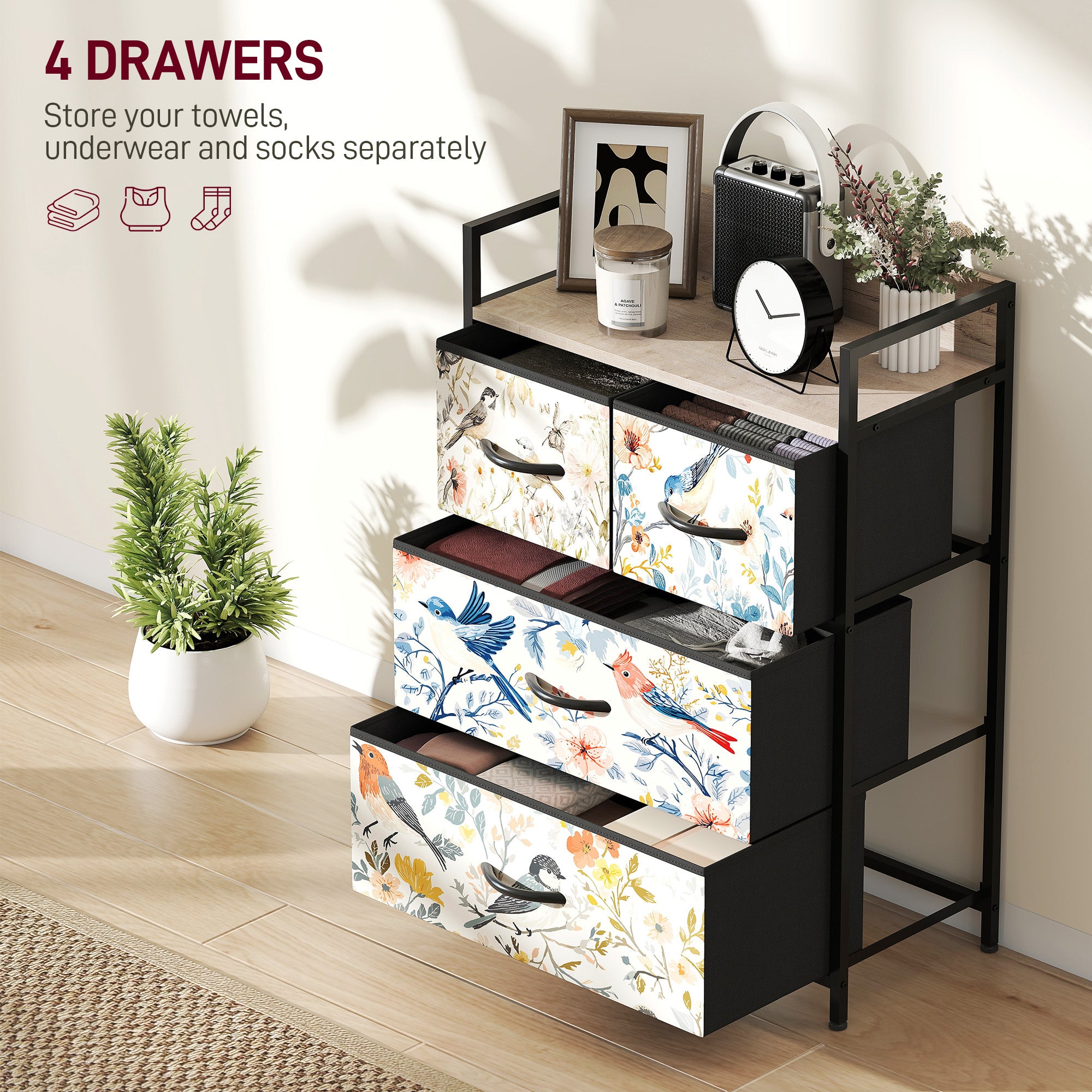 4-Drawer Chest of Drawers - White