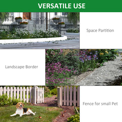 Fynco - Set of 2 Decorative Garden Fence, 8 Panels Metal Picket Fence, Versatile Shapes for Patio Lawn, 365cm x 112cm, Black